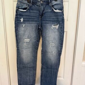 Men's Distressed Blue Jeans 36x30